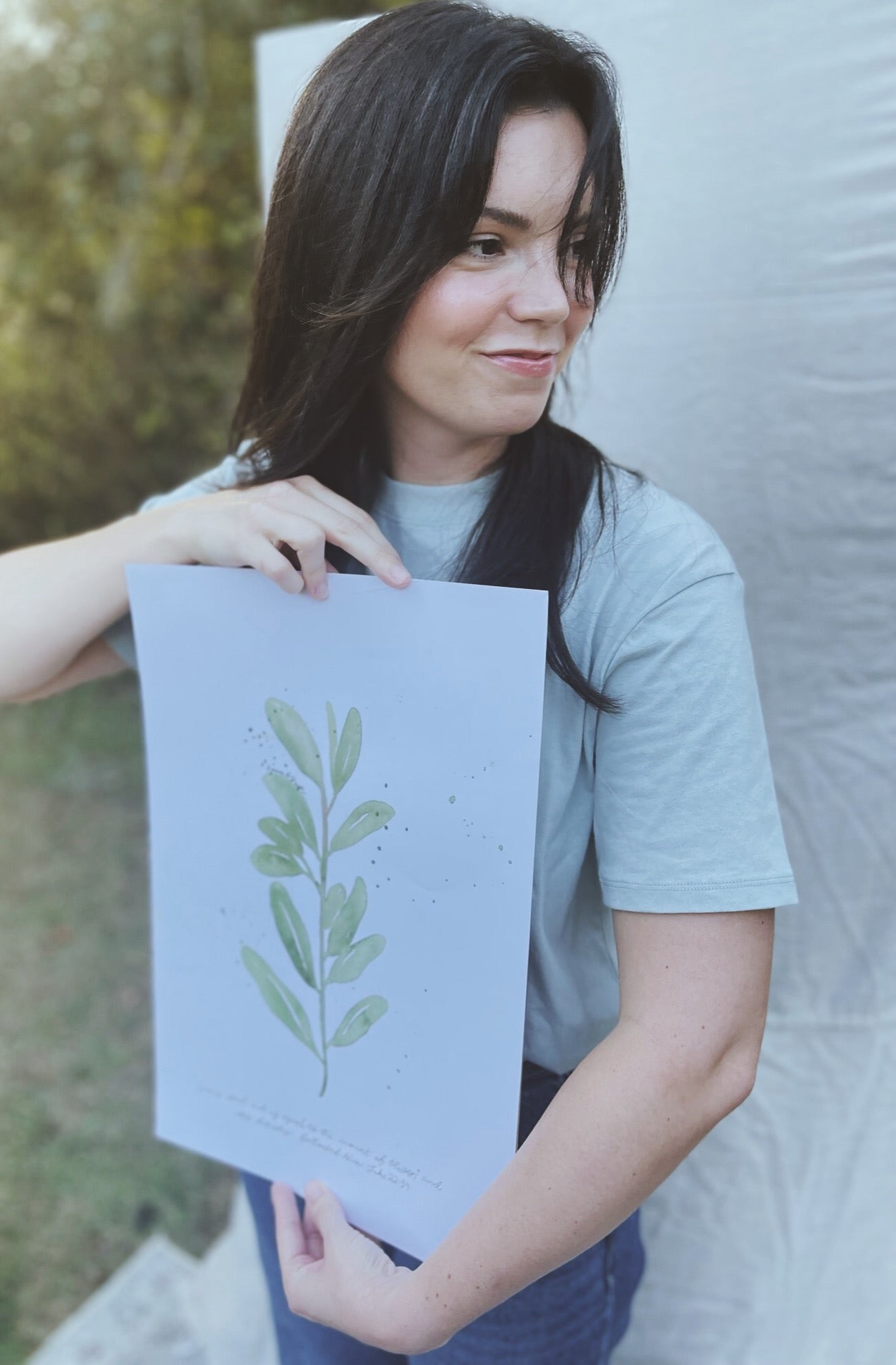 Olive Leaf Watercolor Print