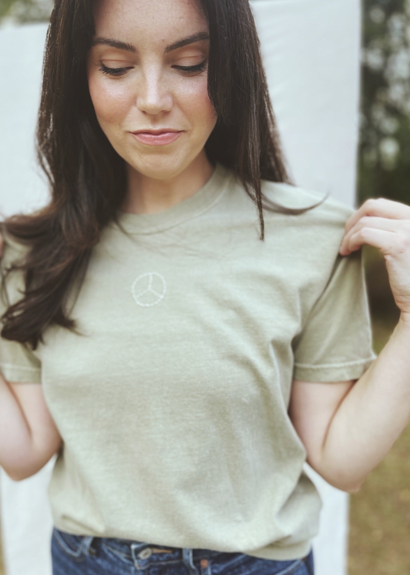 Peace Embroidered T-shirt