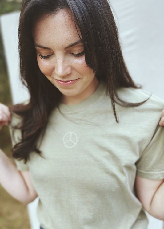 Peace Embroidered T-shirt