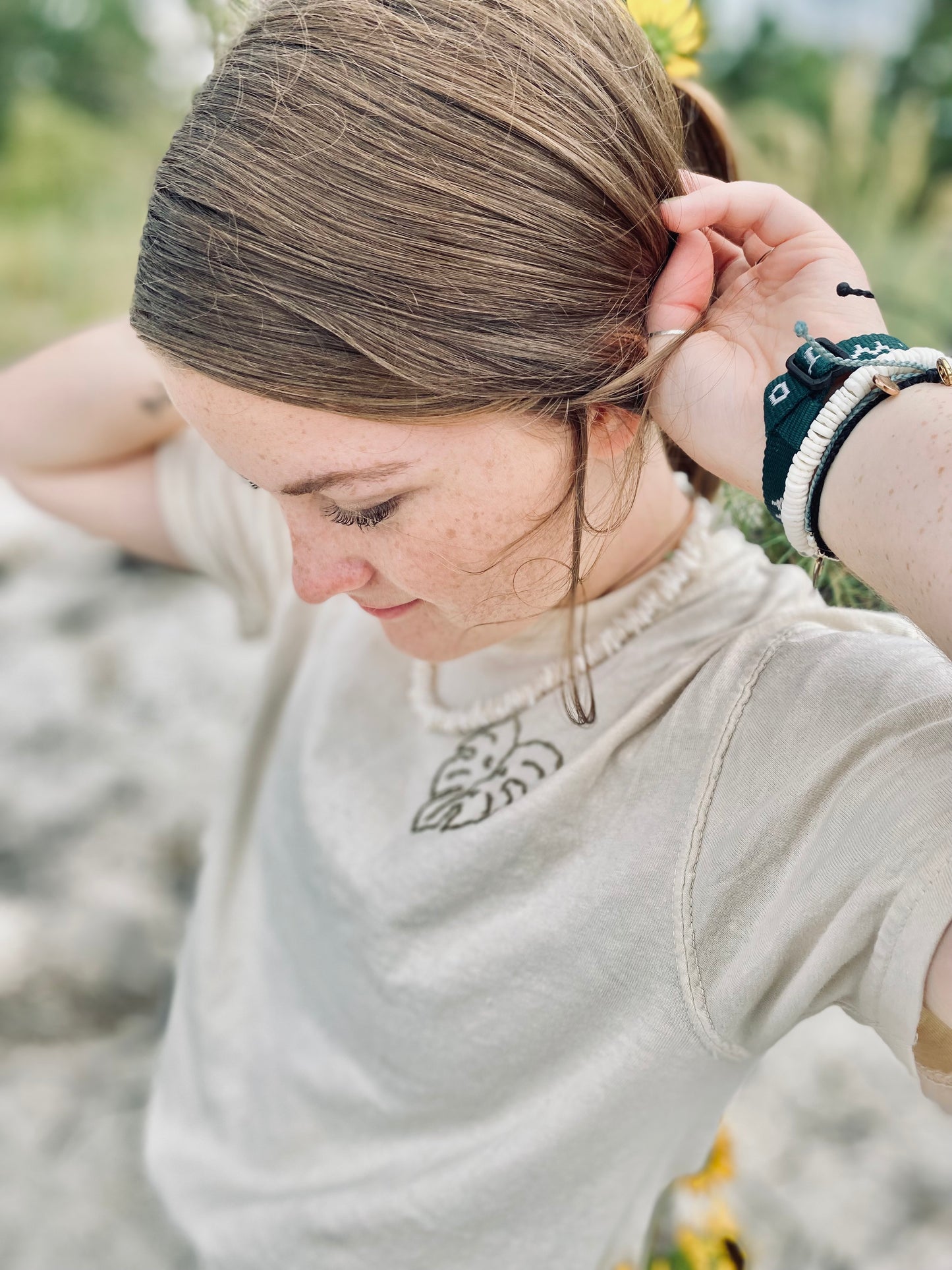 Monstera Leaf Embroidered T-shirt