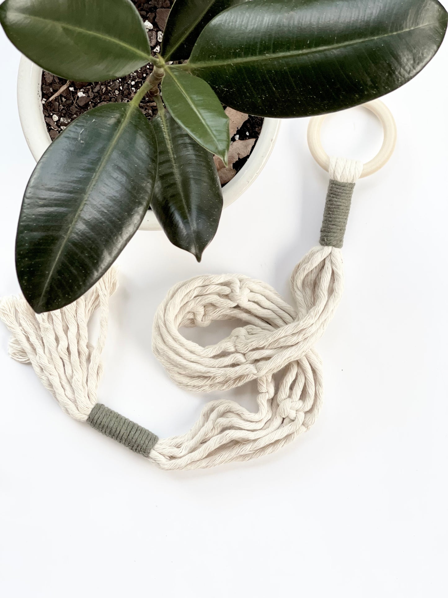 Eden Color-block Macrame Plant Hanger