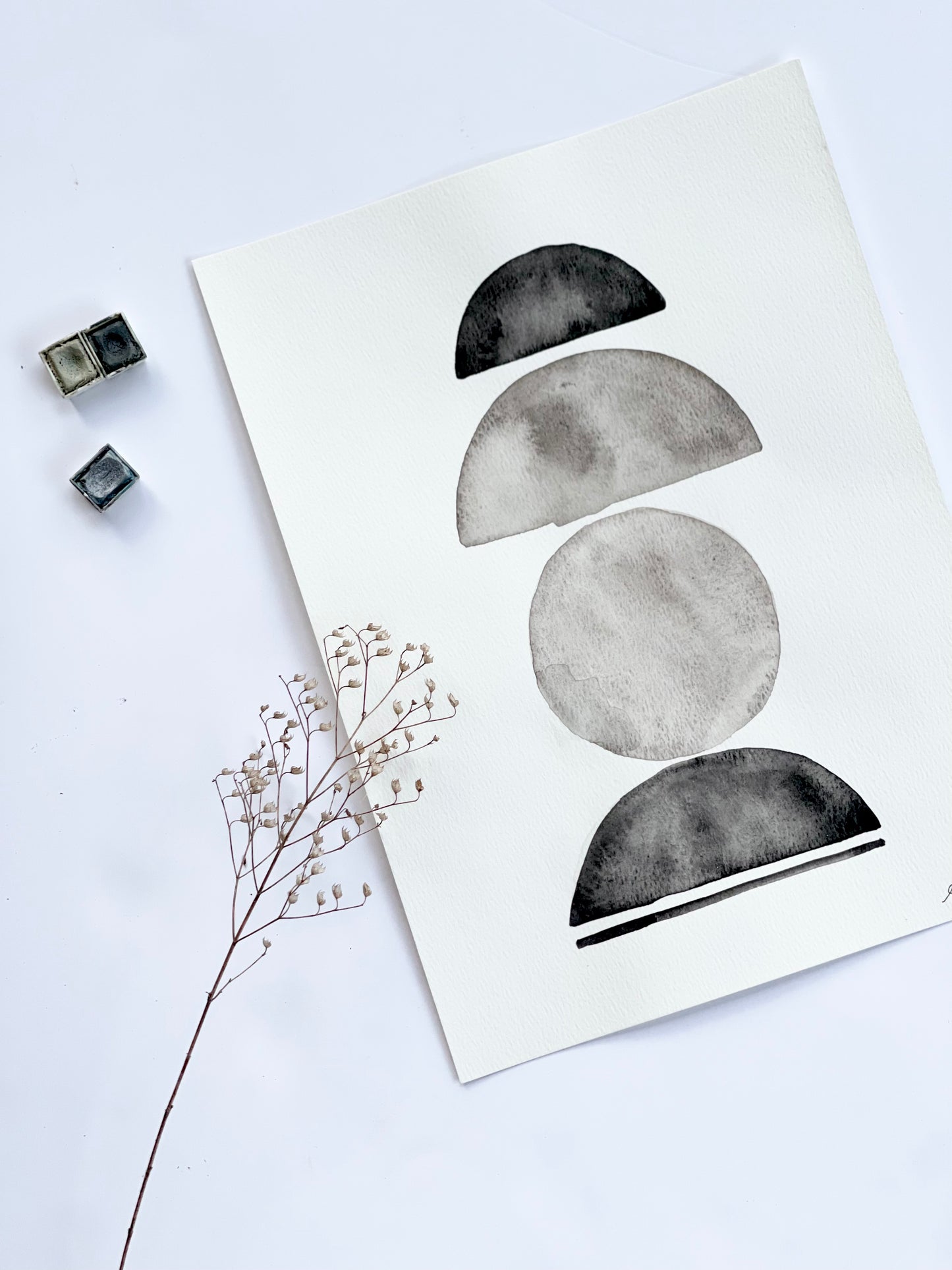 Half Moon Watercolor Print