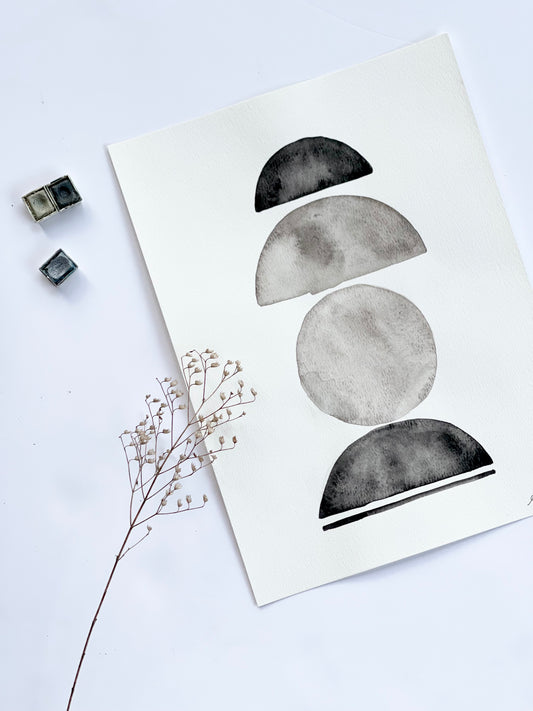 Half Moon Watercolor Print