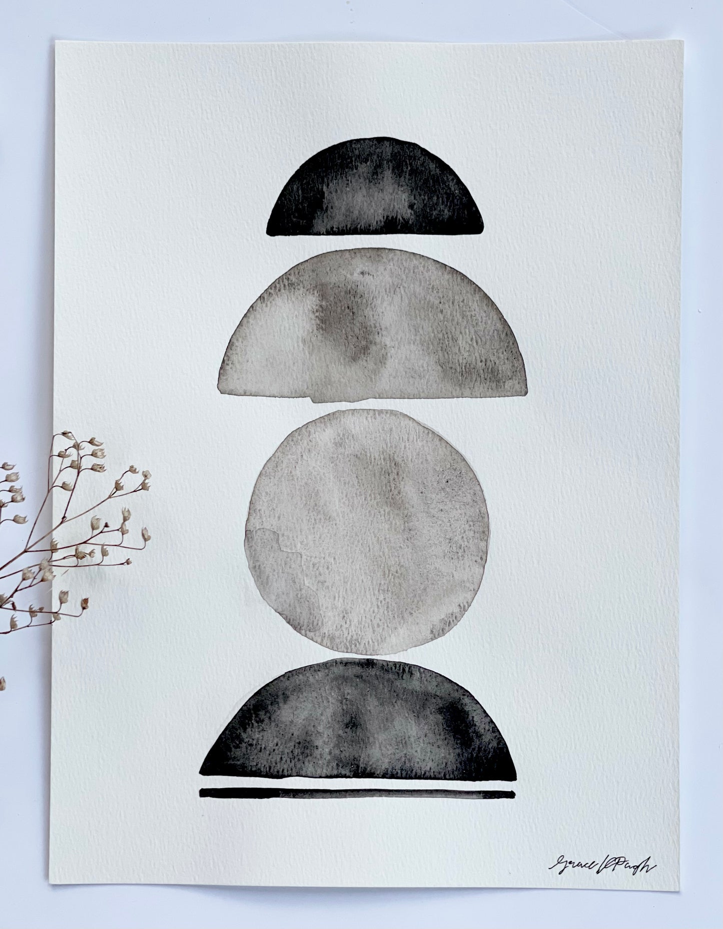 Half Moon Watercolor Print