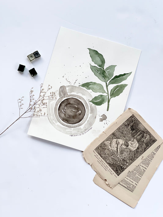 Coffee Love Watercolor Print